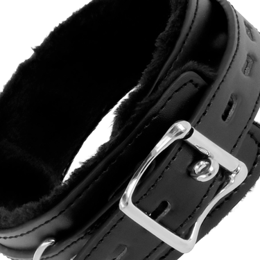 Collare BDSM imbottito regolabile con fibbia di blocco e guinzaglio in pelle PVC